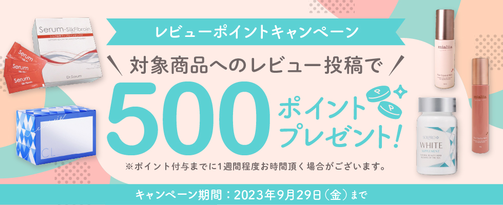 レビュー投稿で500ポイント